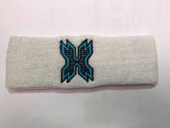 HK Army Sweatband - White/Teal Logo