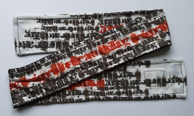 PAINTBALL ASSASSIN HEAD TIE RED & BROWN